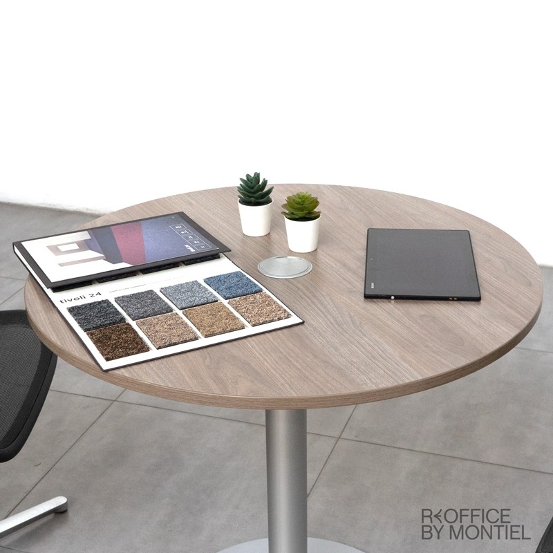 Mesa de reuniones madera redonda 80 cm - Reoffice