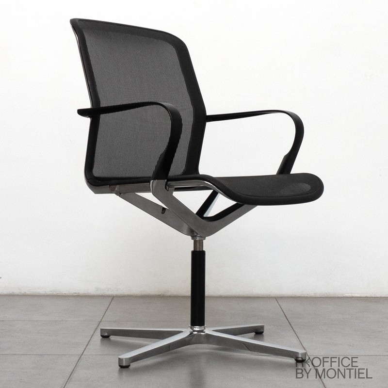 Silla Confidente de Malla Negra Filo de Bene - Reoffice