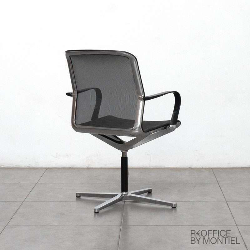 Silla Confidente de Malla Negra Filo de Bene - Reoffice