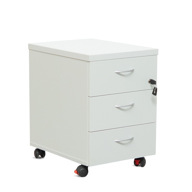 Cajonera 3 cajones madera blanca de Euromof - Montiel