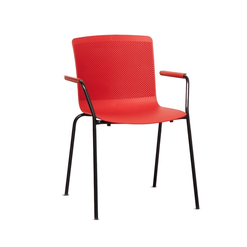 Silla 4 patas con Brazos Roja Glove de Forma5 - Montiel