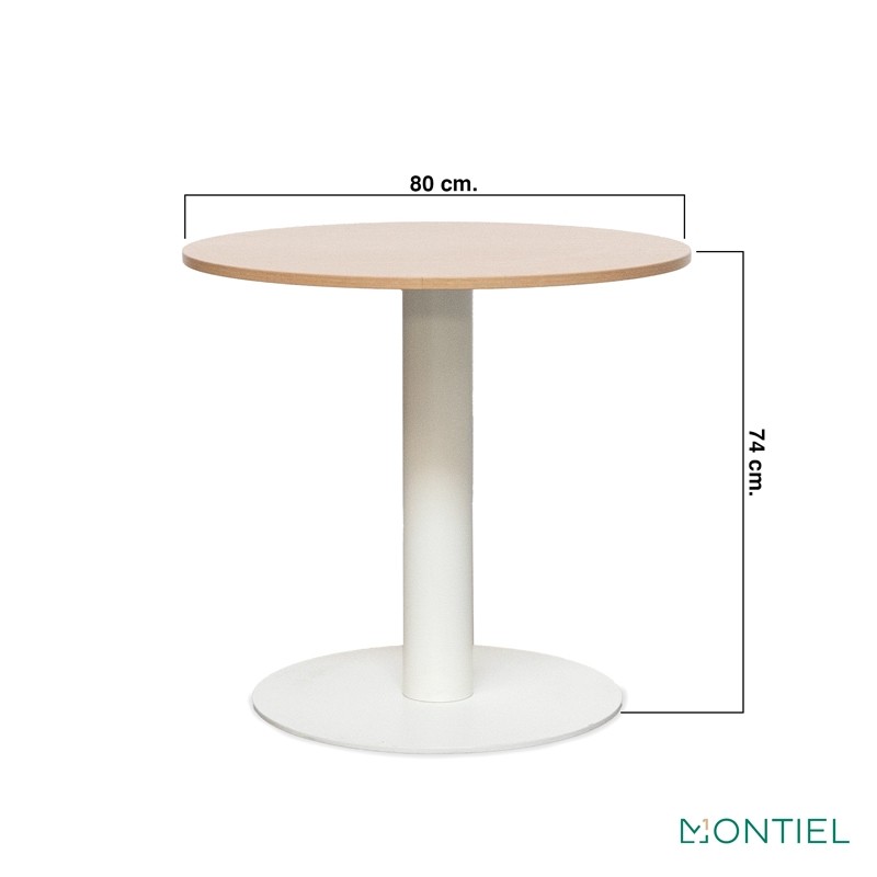 Mesa Reuniones Redonda Estilo Nórdico ø80 cm - Montiel