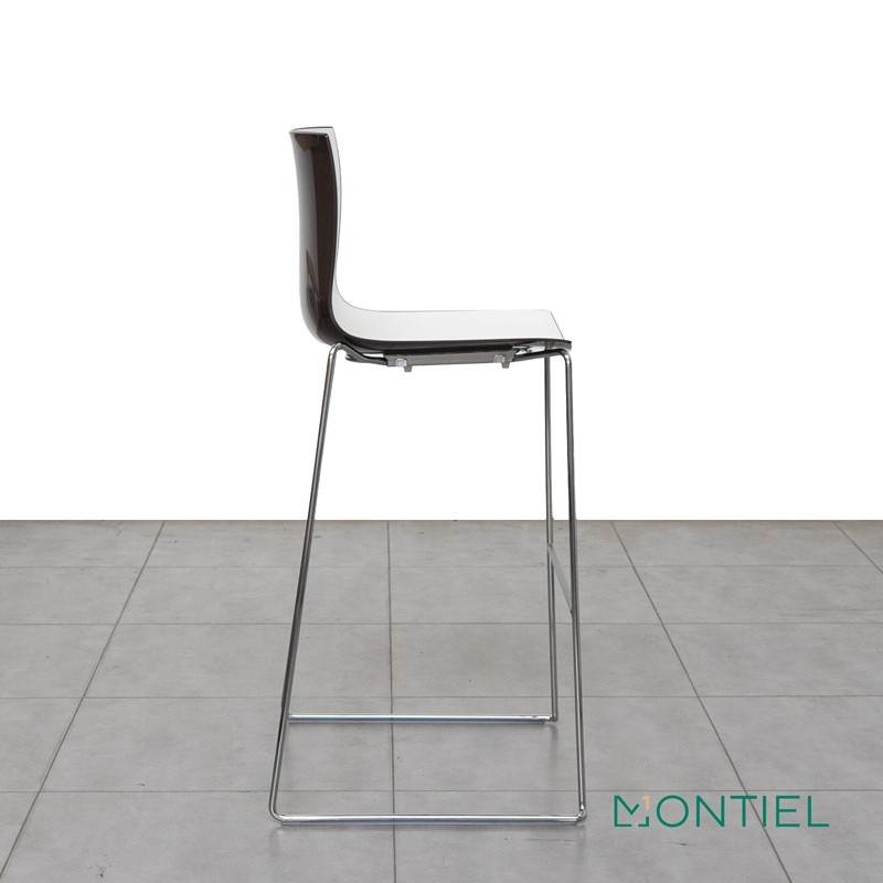 Taburete con Respaldo Alto Blanco Cafita de Arper