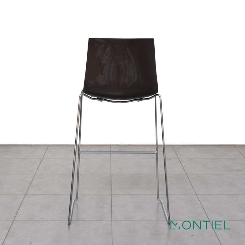 Taburete con Respaldo Alto Blanco Cafita de Arper