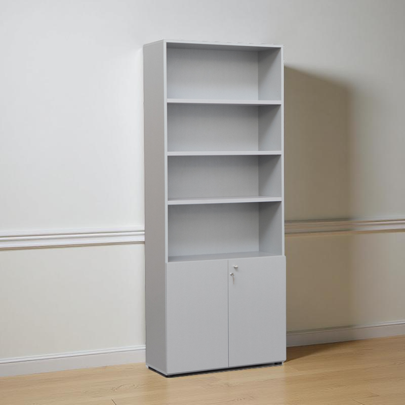 Armario Alto con Puertas Bajas Abatibles Gris - MONTIEL