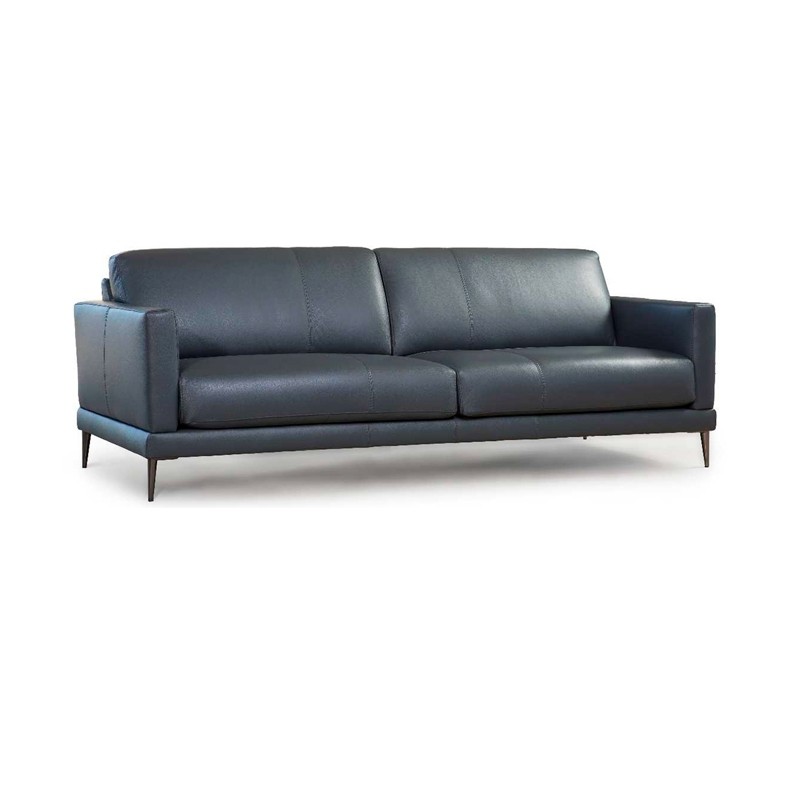 Sofá de Piel Negro 3 Plazas Mod. Doha - Montiel