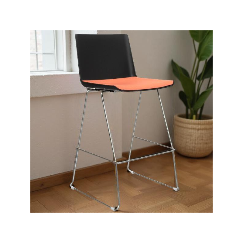 Taburete Alto Asiento y Respaldo en Tela de Ofita - Montiel