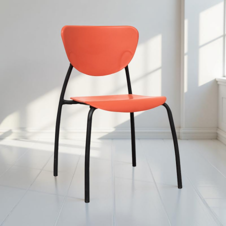 Silla Oficina Confidente de Plástico Roja de Montiel