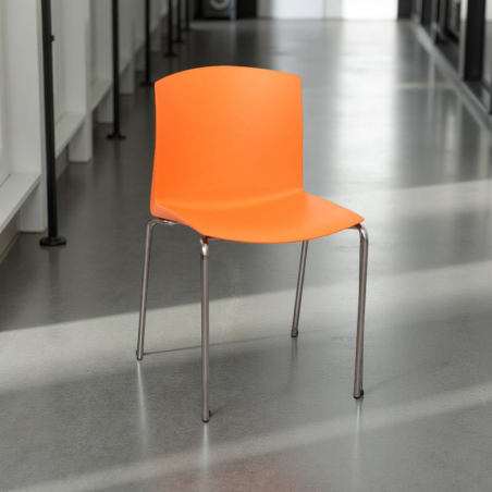 Silla Confidente Oficina Sin Brazos Naranja Coral Montiel - OUTLET