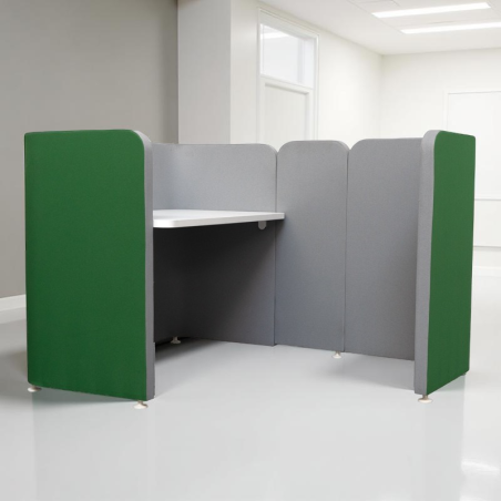 Puesto Call Center Verde con Divisoria MM1280 - Montiel