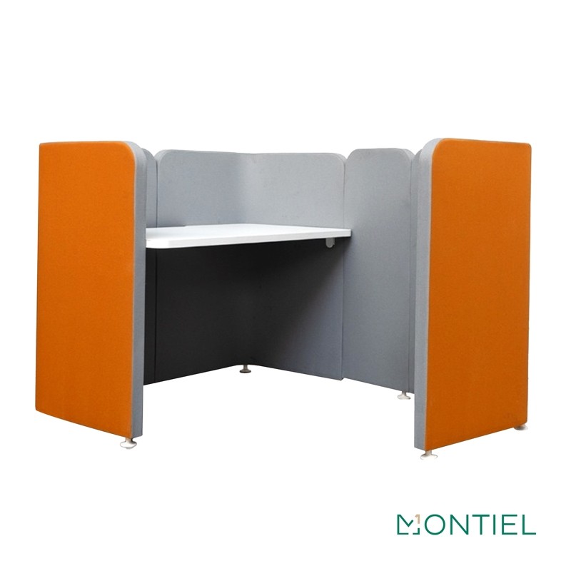 Puesto Call Center Naranja con Divisoria MM1280 - Montiel