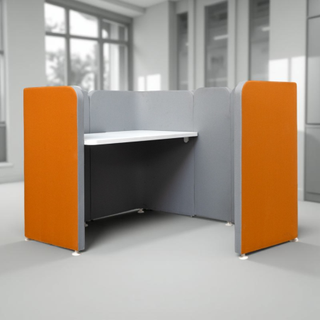 Puesto Call Center Naranja con Divisoria MM1280 - Montiel