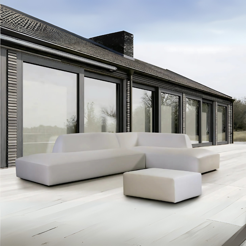 Sofá Chaislonge Moderno Piel Gris Mod. Doha - Montiel