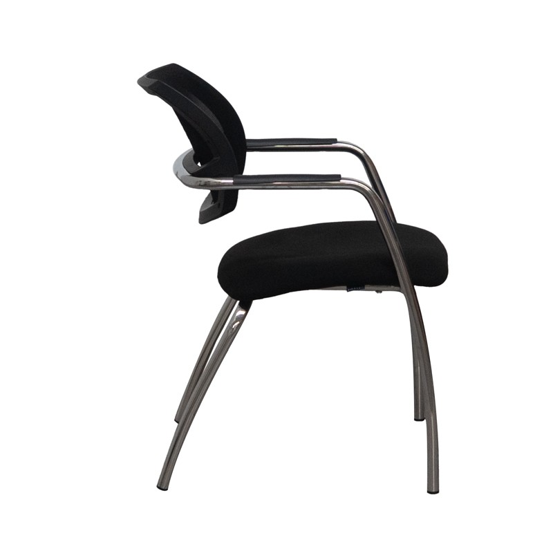 Silla Confidente Negra con Estructura Metálica Alital - Montiel