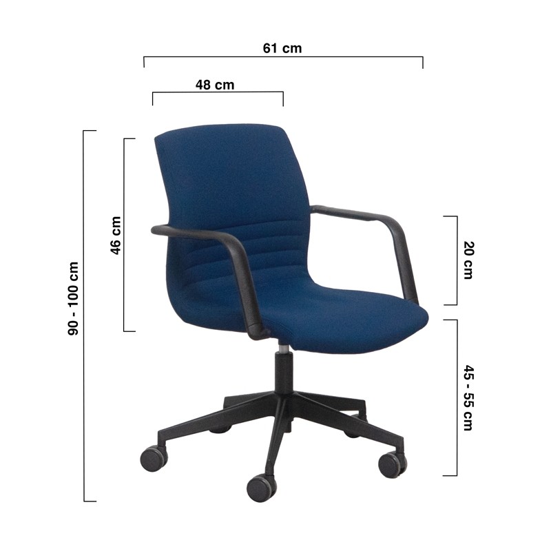 Silla Giratoria Plástico Negro Tapizada de Gil Estevez - Montiel