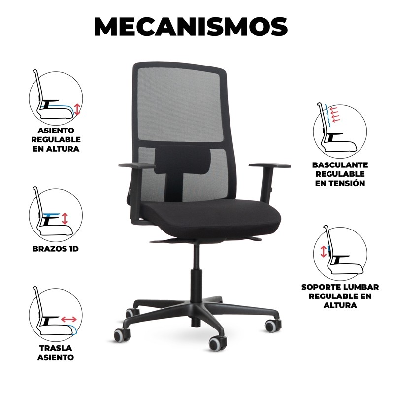 Silla Ergonómica Respaldo Malla Supra de Kunna - Montiel