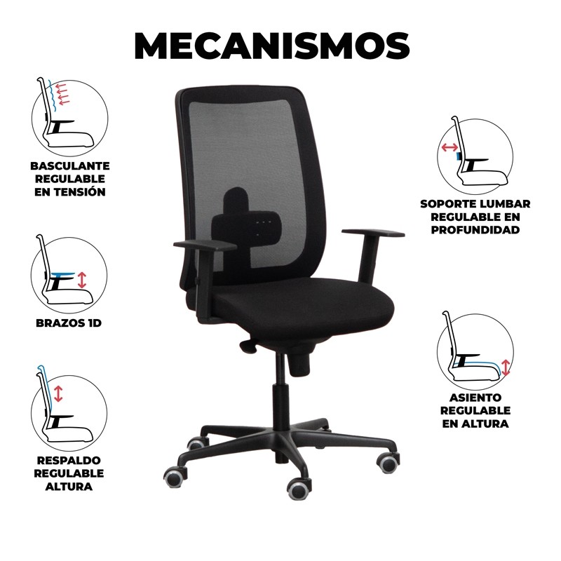 Silla Oficina Giratoria Respaldo Malla 911 de Kunna - Montiel