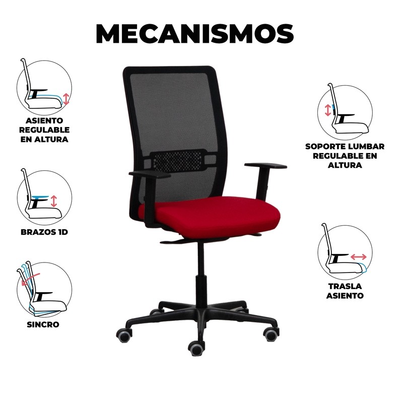 Silla Oficina Ergonómica Respaldo Malla EVOS de Kunna - Montiel