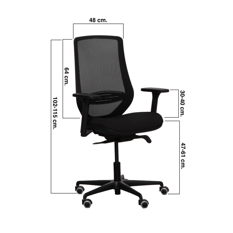 Silla Giratoria Oficina Base Negra Ronda de Kunna - Montiel