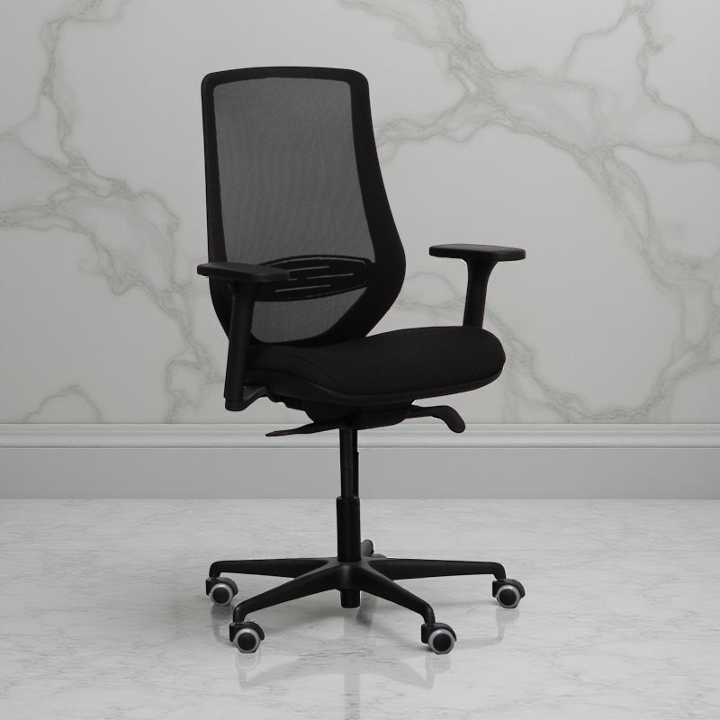 Silla Giratoria Oficina Base Negra Ronda de Kunna - Montiel