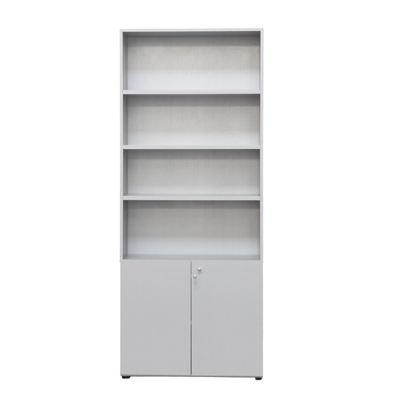 Armario Alto con Puertas Bajas Abatibles Gris - MONTIEL