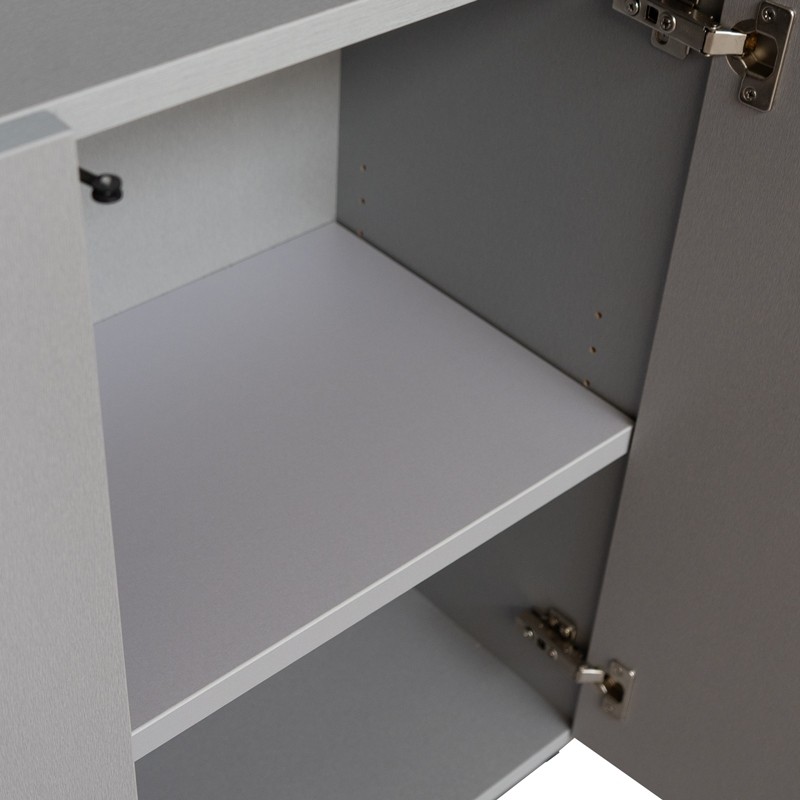 Armario Alto con Puertas Bajas Abatibles Gris - MONTIEL