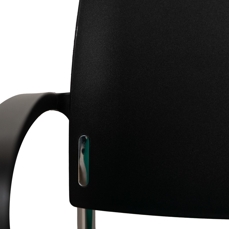 Silla Confidente Oficina Base Patín Cromada y Diseño Moderno