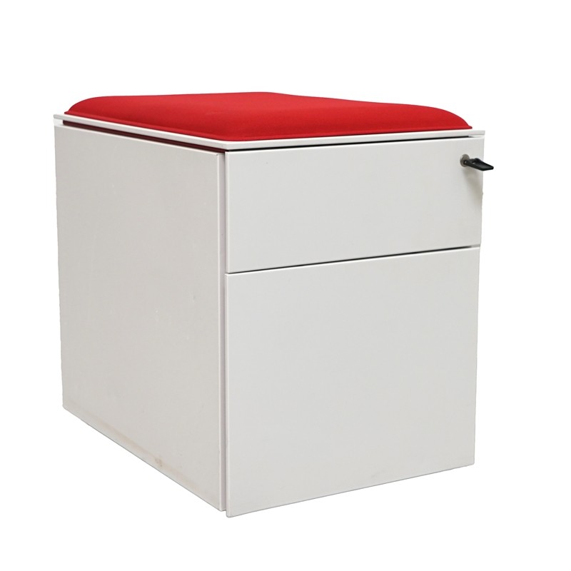 Cajonera Metálica Blanca con Cojín de Steelcase - Montiel