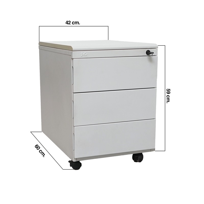 Cajonera 3 Cajones Gris Metálica de JG - Montiel