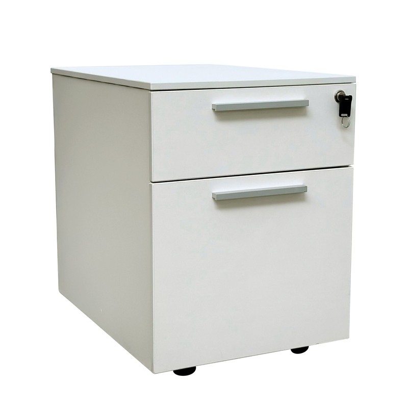 Cajonera Madera Blanca con 2 Cajones de Steelcase - Montiel