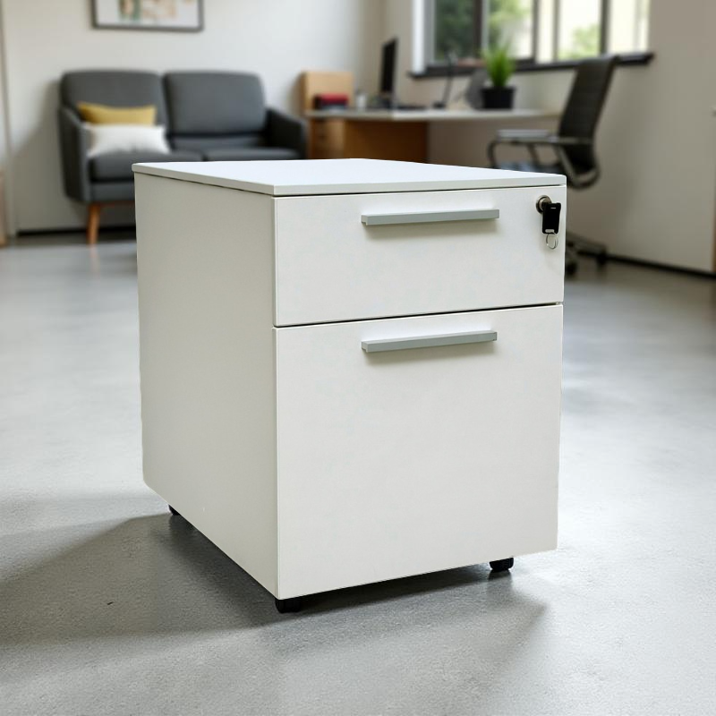 Cajonera Madera Blanca con 2 Cajones de Steelcase - Montiel