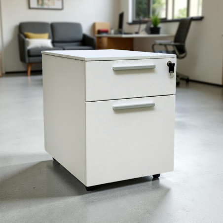 Cajonera Madera Blanca con 2 Cajones de Steelcase - Montiel