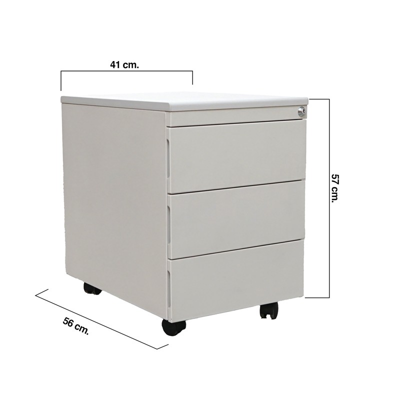 Cajonera Gris 3 Cajones Metálica MM1679 de Montiel