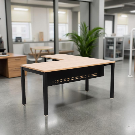 Mesa de Dirección Nogal con Ala Basic de Kunna - Montiel