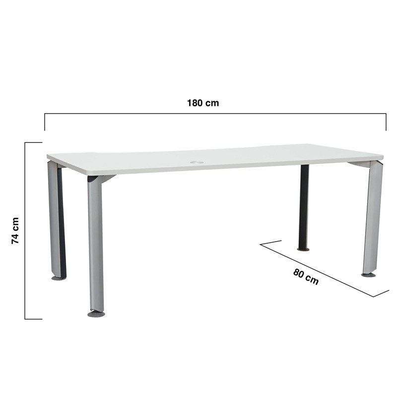 Mesa Madera Blanca con Patas Tubulares MM1681 - Montiel