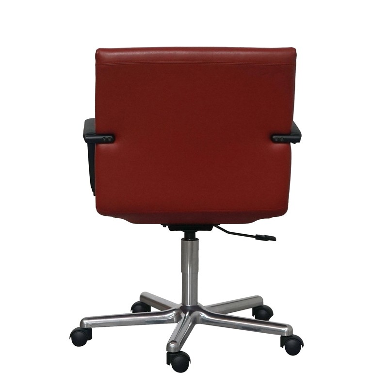 Silla Oficina Giratoria Tapizado Piel Roja de Matteo Grassi - Montiel