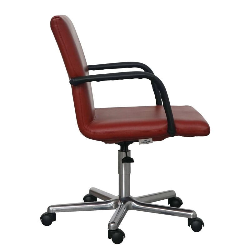 Silla Oficina Giratoria Tapizado Piel Roja de Matteo Grassi - Montiel