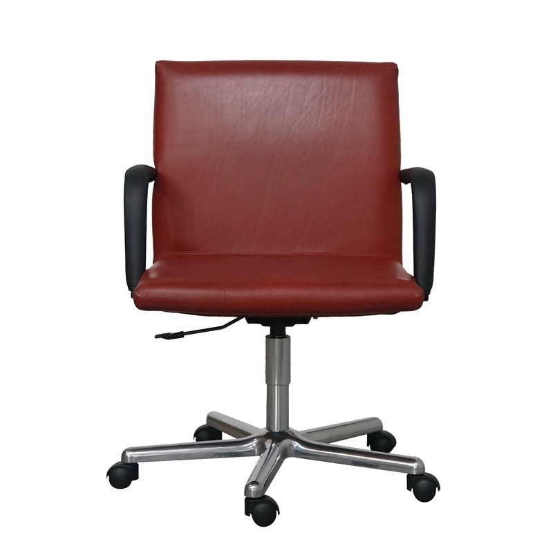 Silla Oficina Giratoria Tapizado Piel Roja de Matteo Grassi - Montiel