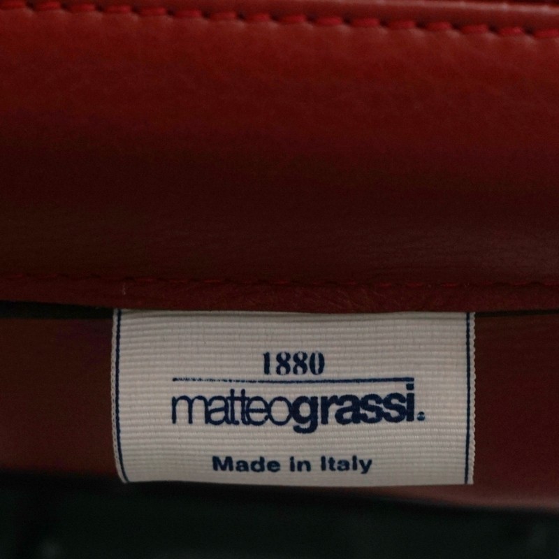 Silla Oficina Giratoria Tapizado Piel Roja de Matteo Grassi - Montiel