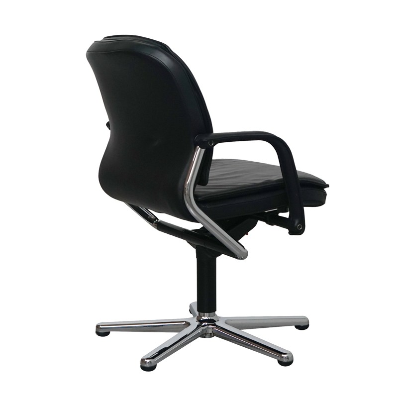Silla Piel Negra con Asiento Giratorio de Wilkhahn - Montiel