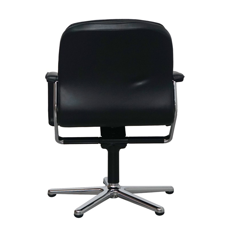 Silla Piel Negra con Asiento Giratorio de Wilkhahn - Montiel