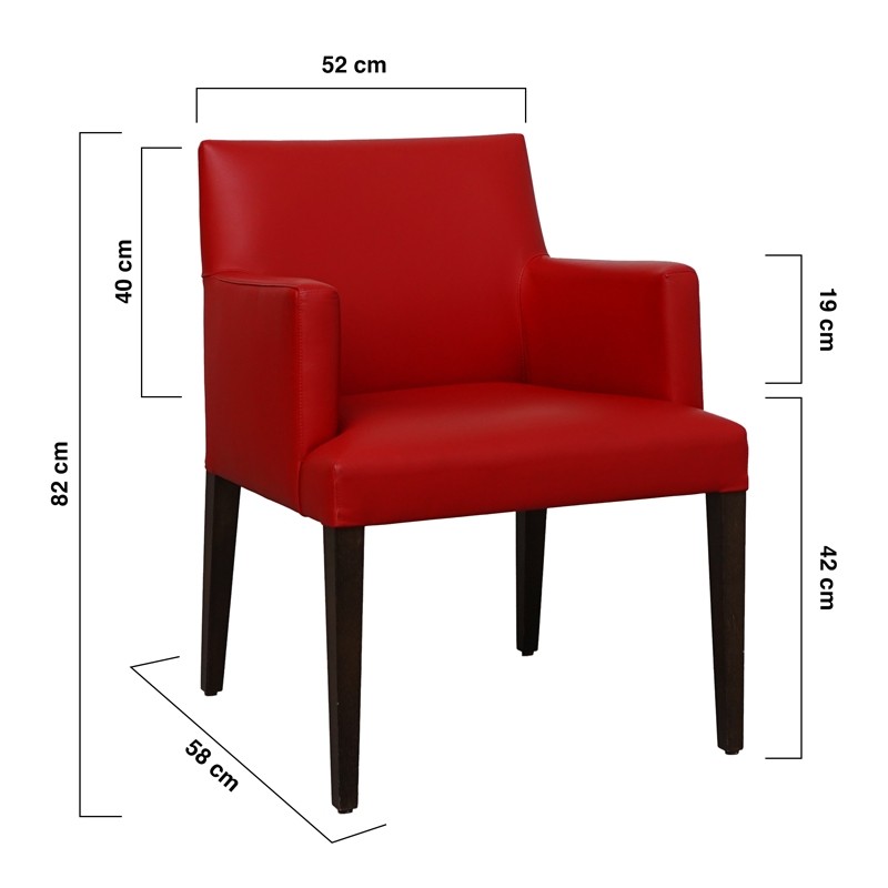 Butaca para Salas de Espera Piel Roja MM1686 - Montiel