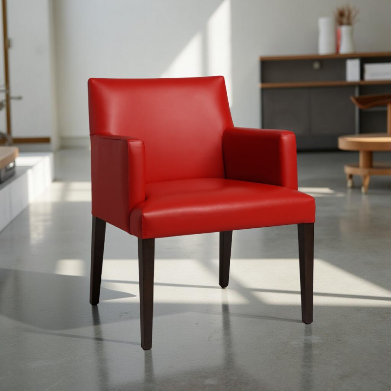 Butaca para Salas de Espera Piel Roja MM1686 - Montiel