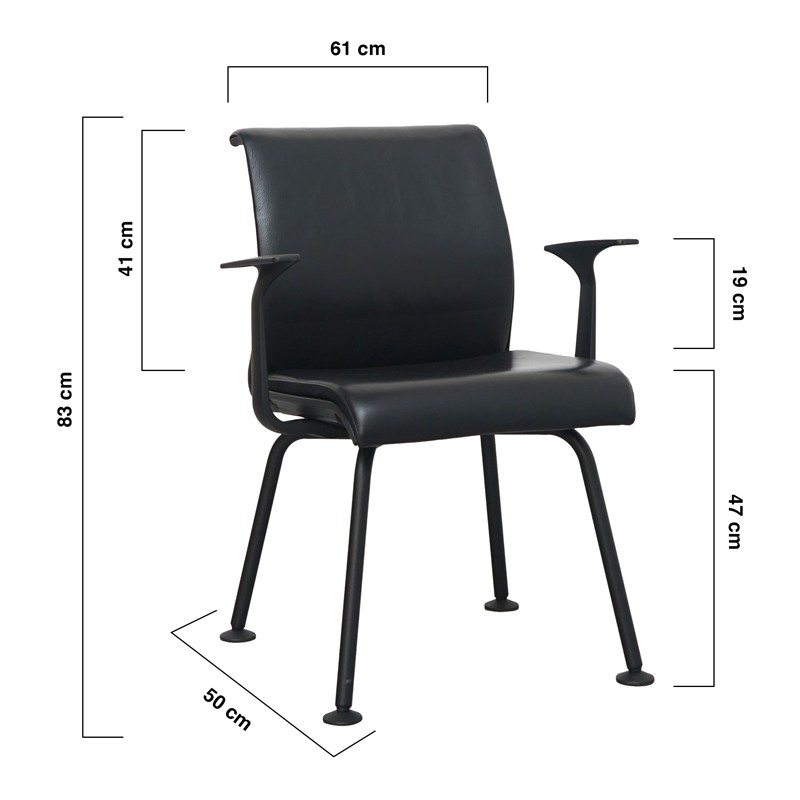 Silla Confidente Tapizado Piel Think de Steelcase - Montiel
