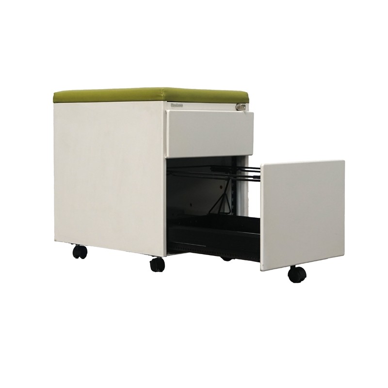 Cajonera Blanca Oficina Tapa Verde de Steelcase - Montiel