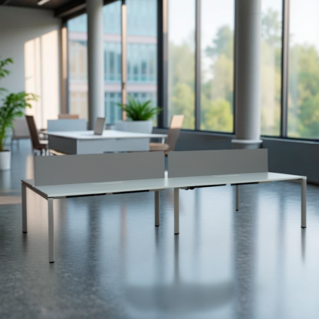▷ Mesa Multipuesto Blanca de 2 o 4 personas de Steelcase