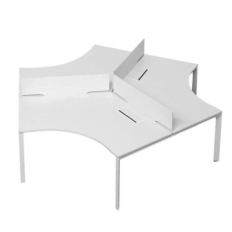 Isla Oficina Melamina Blanca 3 Puestos de Steelcase - Montiel