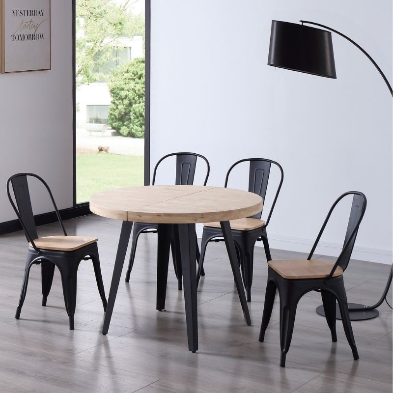 Mesa Comedor Extensible Redonda Roble Berg - Montiel