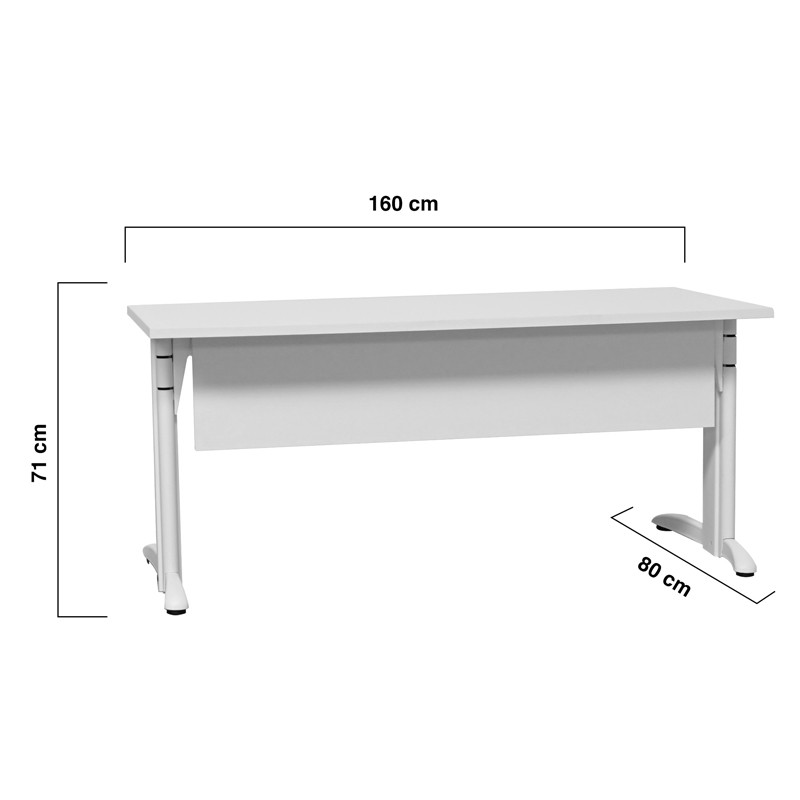 Mesa Doue Blanca Oficina con Faldón de Steelcase - Montiel