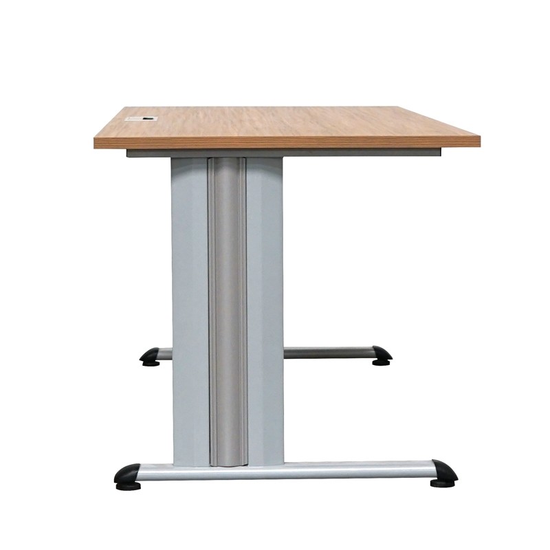 Mesa Nogal con Pasacables y Faldón Gris MM1694 - Montiel